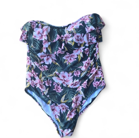 Kona Sol Other - Kona Sol Green Floral One Piece Swimsuit 22W